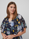 Vila Dunkelblaues geblümtes Midikleid für Damen VILA Rilla