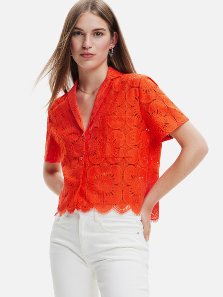 Desigual Orange Desigual Preston Damen-Spitzenshirt
