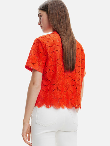 Desigual Orange Desigual Preston Damen-Spitzenshirt