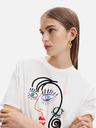 Desigual Weißes Desigual Damen T-Shirt mit Gesicht
