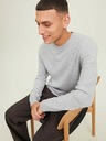 Jack & Jones Jack & Jones Otto hellgrau gerippter Basic-Pullover