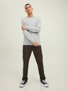 Jack & Jones Jack & Jones Otto hellgrau gerippter Basic-Pullover