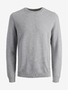 Jack & Jones Jack & Jones Otto hellgrau gerippter Basic-Pullover