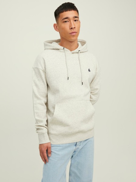 Jack & Jones Jack & Jones Star Hellgrauer karierter Kapuzenpullover