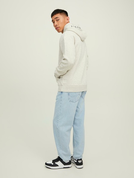 Jack & Jones Jack & Jones Star Hellgrauer karierter Kapuzenpullover