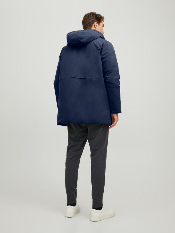 Jack & Jones Dunkelblauer Jack & Jones Blatiger Kapuzenparka
