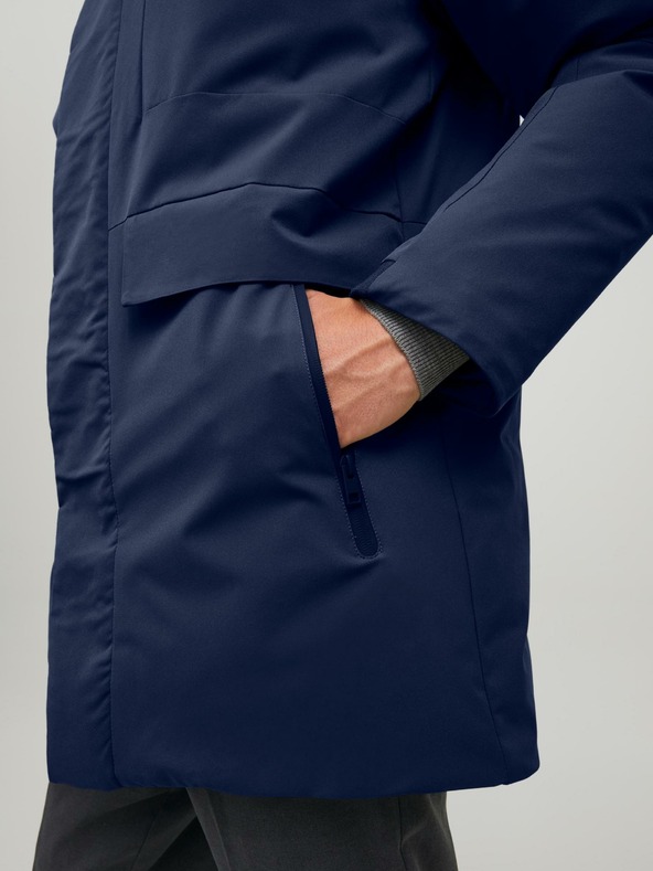 Jack & Jones Dunkelblauer Jack & Jones Blatiger Kapuzenparka