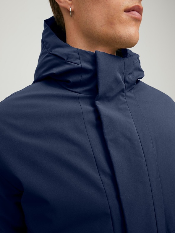 Jack & Jones Dunkelblauer Jack & Jones Blatiger Kapuzenparka