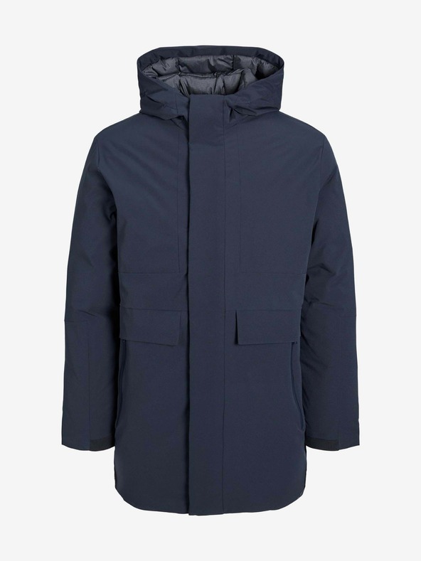 Jack & Jones Dunkelblauer Jack & Jones Blatiger Kapuzenparka