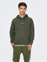 ONLY & SONS Khakifarbener Kapuzenpullover ONLY & SONS Elon
