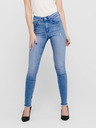 ONLY Blaue Skinny Fit-Jeans mit ausgefransten Säumen ONLY Blush