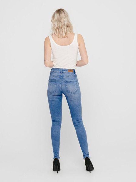 ONLY Blaue Skinny Fit-Jeans mit ausgefransten Säumen ONLY Blush