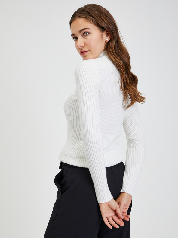 Orsay Weißer Damen Ripppullover ORSAY