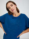 Orsay Blauer gerippter Damenpullover mit Fledermausärmeln von ORSAY