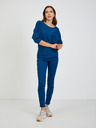 Orsay Blauer gerippter Damenpullover mit Fledermausärmeln von ORSAY
