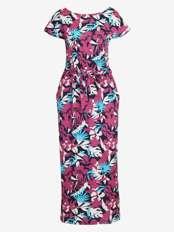 ALPINE PRO Blau und rosa gemustertes Damenkleid ALPINE PRO CODDA
