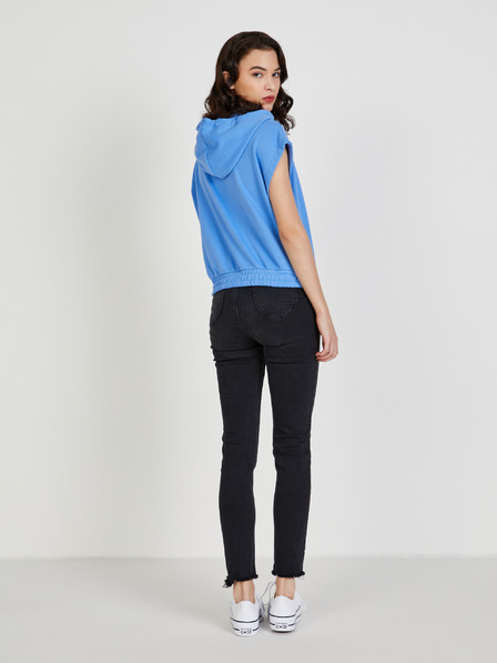 ONLY Blaues Damen-Sweatshirt mit Kapuze Weste ONLY Siva