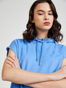 ONLY Blaues Damen-Sweatshirt mit Kapuze Weste ONLY Siva