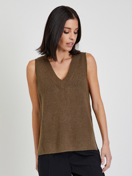 Vila VILA Ril Braun Damen Pullover Weste