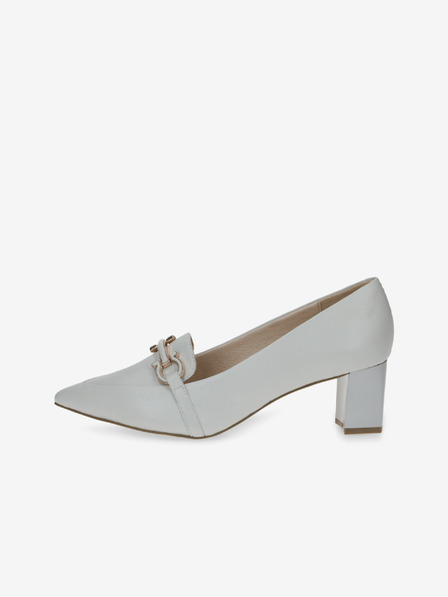 Caprice Hellgraue Damen-Pumps aus Leder von Caprice
