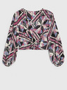 Pepe Jeans Rosa und schwarz gemusterte kurze Damenbluse Pepe Jeans Poliana