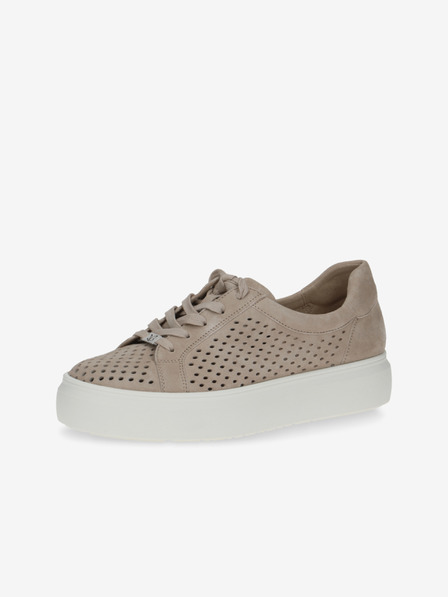 Caprice Beige Damen Wildleder Plateau Turnschuhe Caprice