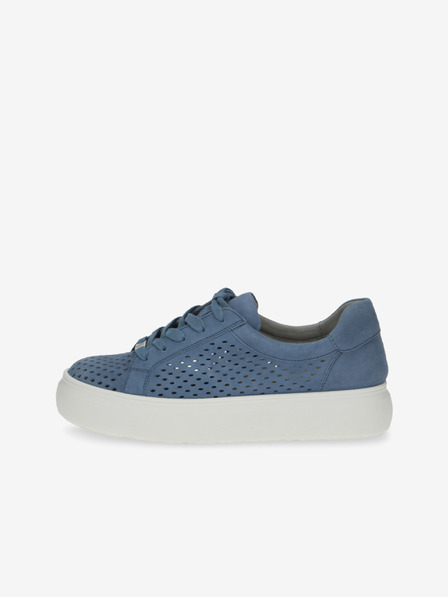 Caprice Dunkelblaue Damen Wildleder Plateau Turnschuhe Caprice