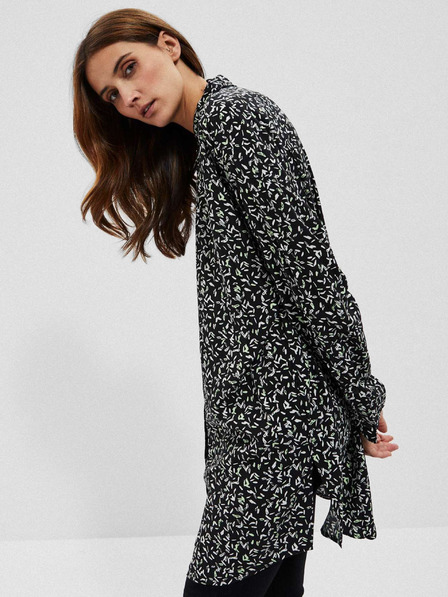Moodo Schwarzes Moodo gemustertes Damen-Shirt