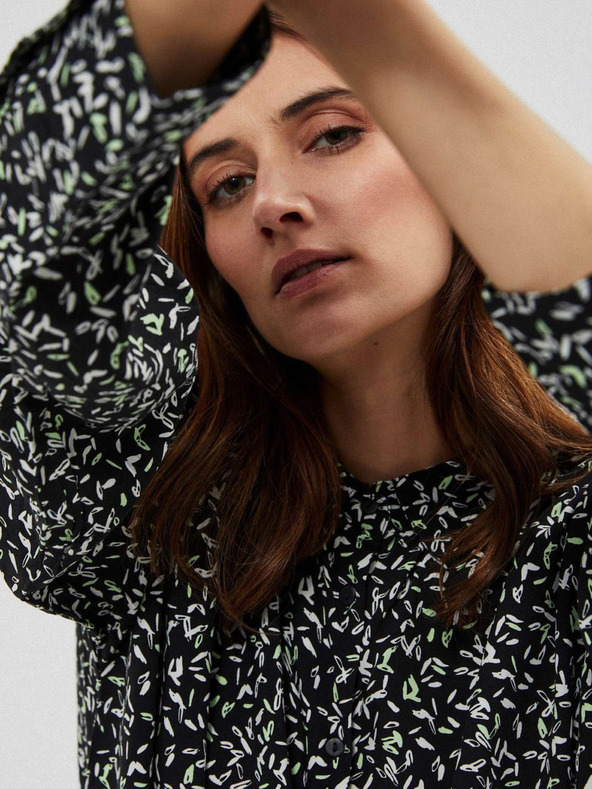 Moodo Schwarzes Moodo gemustertes Damen-Shirt