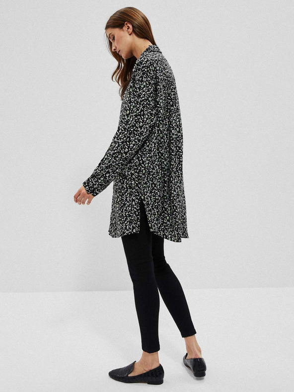 Moodo Schwarzes Moodo gemustertes Damen-Shirt