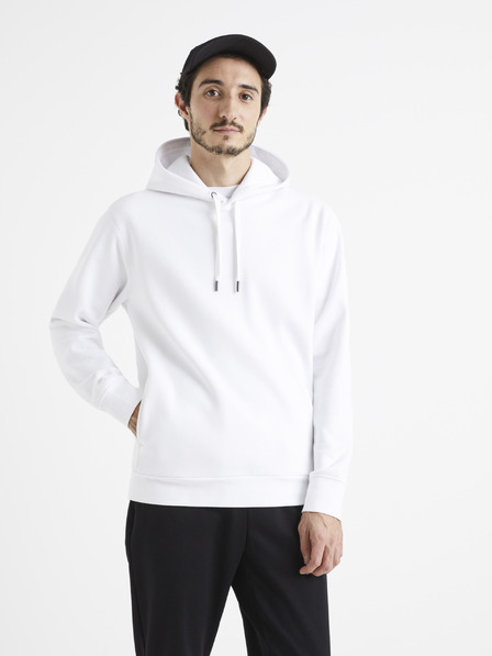 Celio Weißer Herren-Kapuzenpullover Celio Vesix