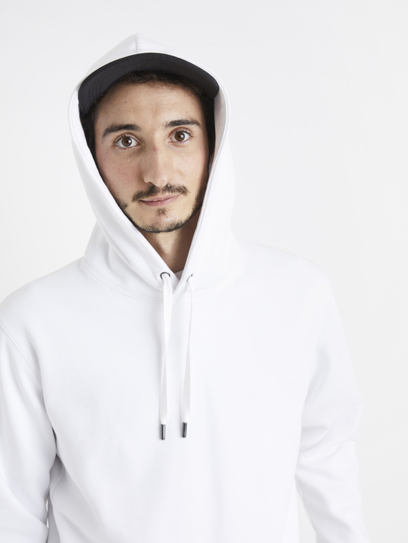 Celio Weißer Herren-Kapuzenpullover Celio Vesix
