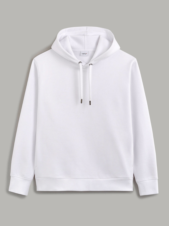 Celio Weißer Herren-Kapuzenpullover Celio Vesix