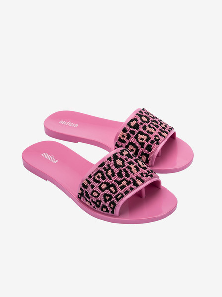 Melissa Melissa Savage Slide Schwarz und Rosa Damen Flip Flops