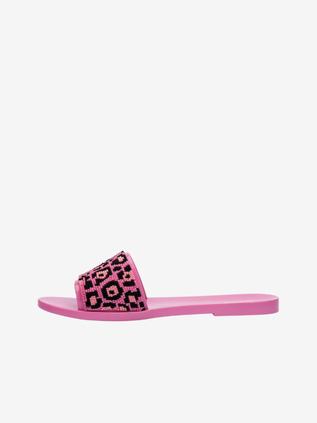 Melissa Melissa Savage Slide Schwarz und Rosa Damen Flip Flops