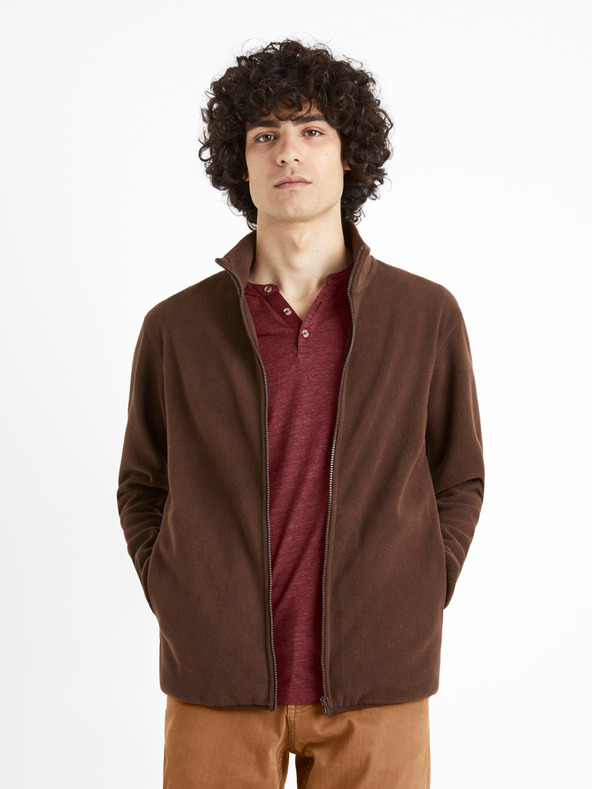 Celio Braunes Herren-Fleece-Sweatshirt Celio Cepolaire