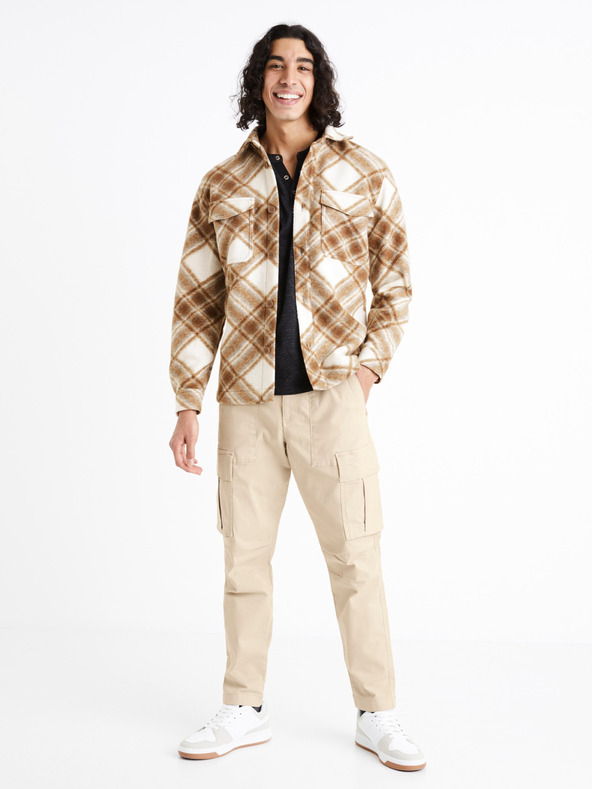 Celio Beigefarbene Herren-Cargo-Hose Celio Dogo