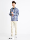 Celio Weiß-blau kariertes Herrenhemd Celio Dawayne