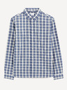 Celio Weiß-blau kariertes Herrenhemd Celio Dawayne