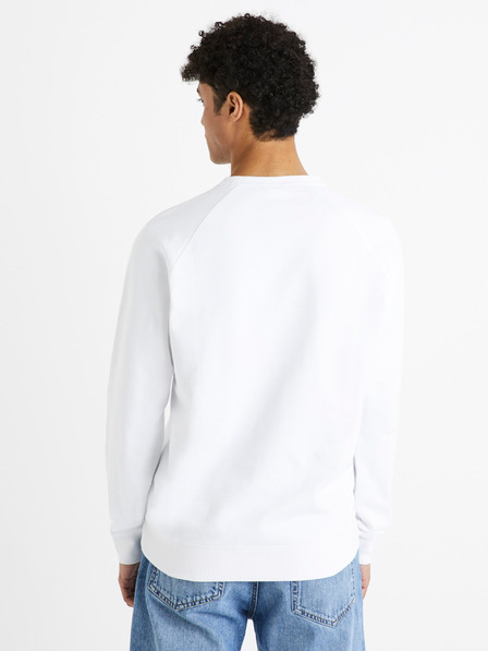 Celio Weißes Herren-Basic-Sweatshirt aus Baumwolle Celio Debiais
