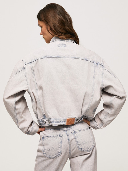 Pepe Jeans Blau-weiße Damen-Jeansjacke in Übergröße Pepe Jeans Turner Rose