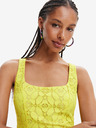 Desigual Gelbes Desigual Newcastle Damen-Spitzenkleid
