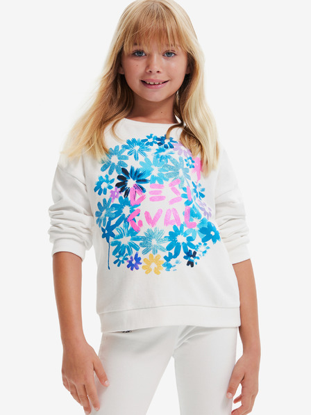 Desigual Weißes Desigual Bloom Mädchen-Sweatshirt