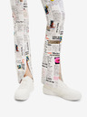 Desigual Weiße gemusterte Hose für Frauen Desigual Newspaper
