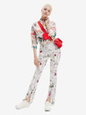 Desigual Weiße gemusterte Hose für Frauen Desigual Newspaper