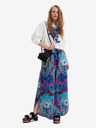 Desigual Rosa und türkis gemusterte, lockere Damenhose Desigual Lile-Lacroix