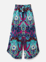 Desigual Rosa und türkis gemusterte, lockere Damenhose Desigual Lile-Lacroix