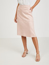 Orsay Apricotfarbener Damen Midirock aus Wildleder ORSAY