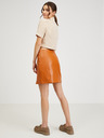 Orsay Orangefarbener Damen Kunstlederrock ORSAY