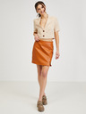 Orsay Orangefarbener Damen Kunstlederrock ORSAY